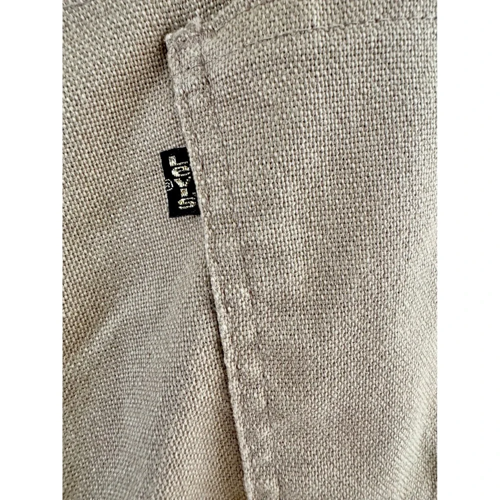 Levi's Sta-Prest Trousers Mens 33x29 Tan Vintage Woven Straight‎ Leg Black Tab